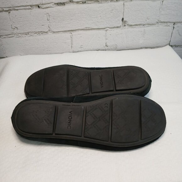 WOMENS VIONIC BLACK SUEDE LOAFER SIZE 8.5 CRISS CROSS BOW ON TOE - Picture 8 of 10